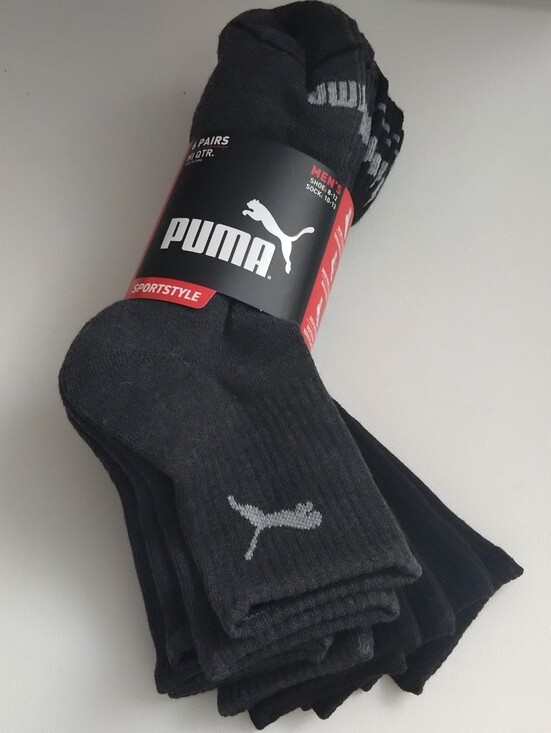Puma Other - Puma Men's Athletic Crew Socks - Black & Dark Gray 6-Pack New Shoe Size 8-12